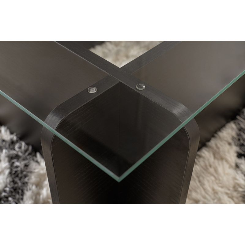 Casa si Gradina - Mobilier - Mese si birouri - Masute de cafea - Masuta de cafea, Hanah Home, sticla calita si pal melaminat, lemn negru, 105x65x30 cm - Infinity.ro