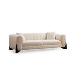 Casa si Gradina - Mobilier - Canapele si coltare - Canapele - Canapea 3 locuri, Hanah Home, lemn fag si pal, alb, 248x100x70 cm - Infinity.ro