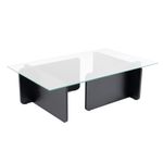 Casa si Gradina - Mobilier - Mese si birouri - Masute de cafea - Masuta de cafea, Hanah Home, sticla calita si pal melaminat, lemn negru, 105x65x30 cm - Infinity.ro