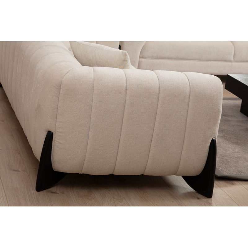Casa si Gradina - Mobilier - Canapele si coltare - Canapele - Canapea 3 locuri, Hanah Home, lemn fag si pal, alb, 248x100x70 cm - Infinity.ro