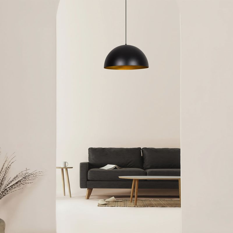 Casa si Gradina - Corpuri si surse de iluminat - Lustre si pendule - Lustra, Opviq, metal, negru auriu, diametru 50 cm, inaltime reglabila - Infinity.ro