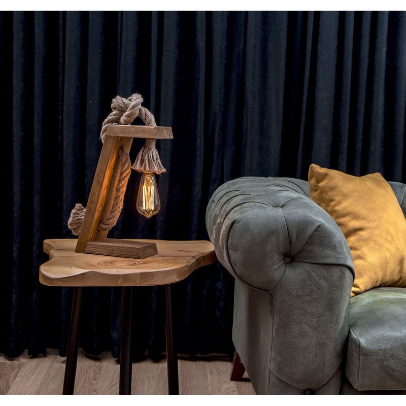 Casa si Gradina - Corpuri si surse de iluminat - Veioze si lampi - Veioze - Veioza, Opviq, lemn de brad, maro auriu, 20x35x10 cm, realizata manual - Infinity.ro