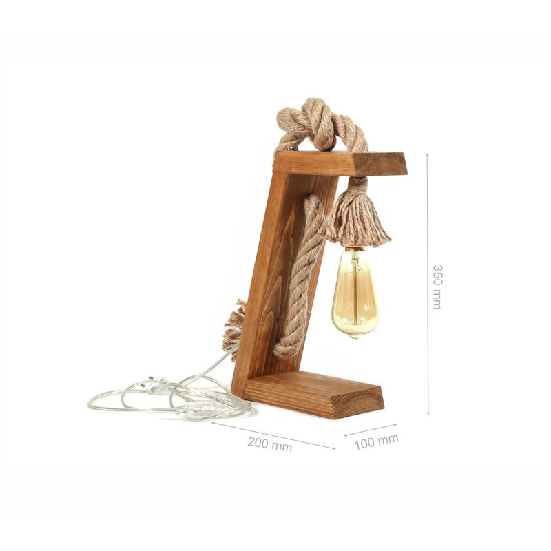 Casa si Gradina - Corpuri si surse de iluminat - Veioze si lampi - Veioze - Veioza, Opviq, lemn de brad, maro auriu, 20x35x10 cm, realizata manual - Infinity.ro