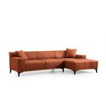 Casa si Gradina - Mobilier - Canapele si coltare - Coltare - Coltar, Hanah Home, lemn de fag si pal, portocaliu, 145x250x77 cm, 560ARE1606 - Infinity.ro