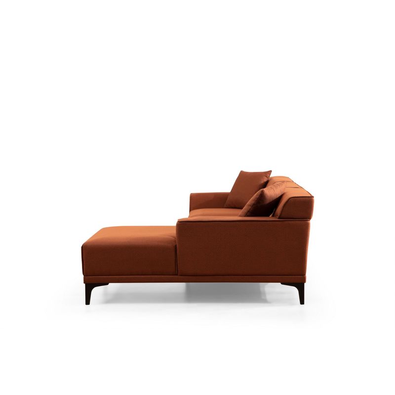 Casa si Gradina - Mobilier - Canapele si coltare - Coltare - Coltar, Hanah Home, lemn de fag si pal, portocaliu, 145x250x77 cm, 560ARE1606 - Infinity.ro