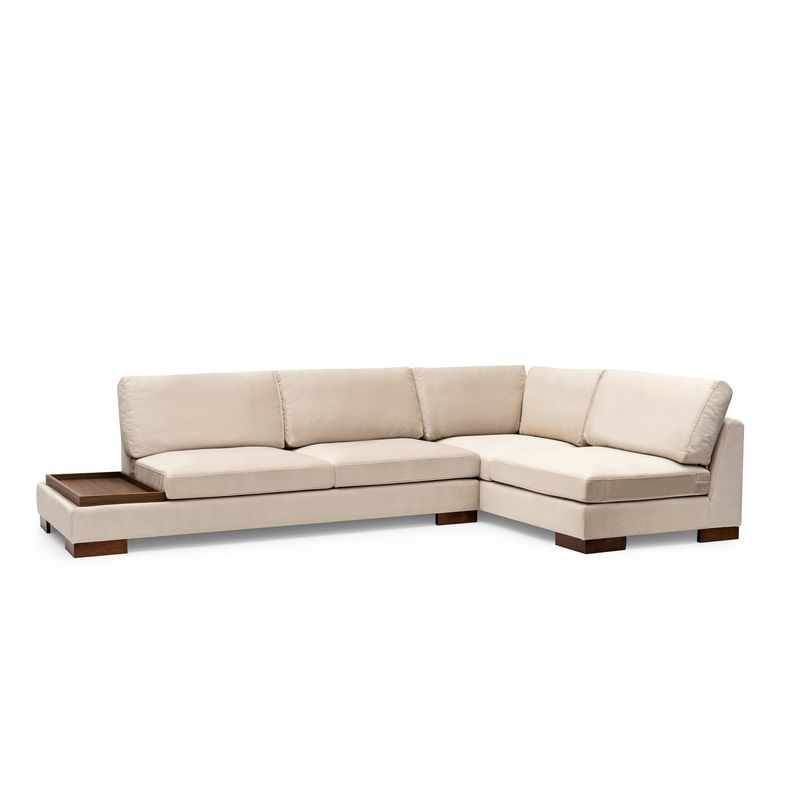 Casa si Gradina - Mobilier - Canapele si coltare - Coltare - Coltar, Hanah Home, cadru lemn fag, bej, 313x193x97 cm - Infinity.ro