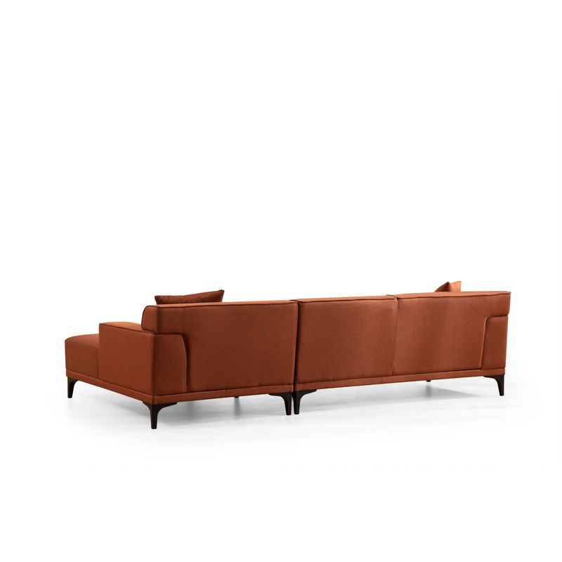 Casa si Gradina - Mobilier - Canapele si coltare - Coltare - Coltar, Hanah Home, lemn de fag si pal, portocaliu, 145x250x77 cm, 560ARE1606 - Infinity.ro
