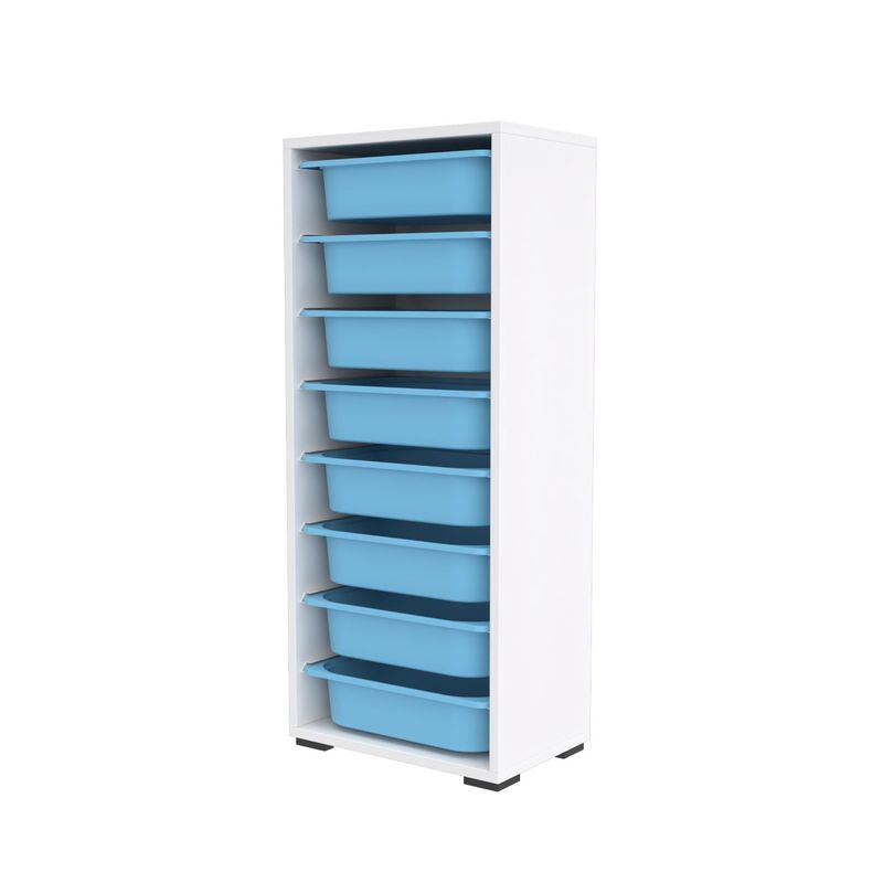 Casa si Gradina - Mobilier - Organizare si depozitare - Recipiente depozitare - Dulap multifunctional, Hanah Home, pal melaminat, alb, albastru, 45.5x109x30 cm - Infinity.ro