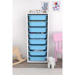 Casa si Gradina - Mobilier - Organizare si depozitare - Recipiente depozitare - Dulap multifunctional, Hanah Home, pal melaminat, alb, albastru, 45.5x109x30 cm - Infinity.ro