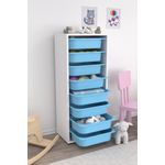 Casa si Gradina - Mobilier - Organizare si depozitare - Recipiente depozitare - Dulap multifunctional, Hanah Home, pal melaminat, alb, albastru, 45.5x109x30 cm - Infinity.ro