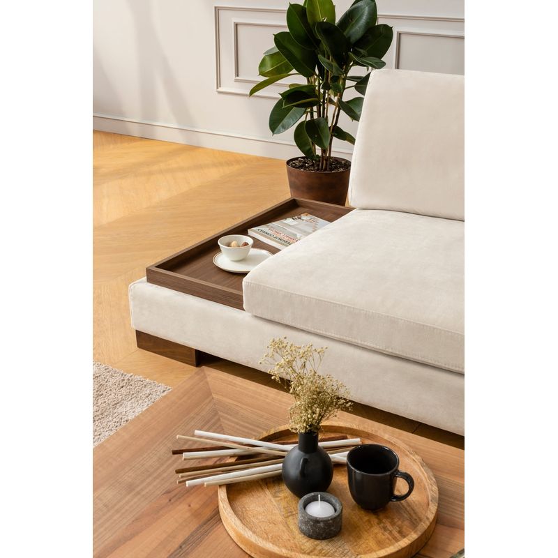 Casa si Gradina - Mobilier - Canapele si coltare - Coltare - Coltar, Hanah Home, cadru lemn fag, bej, 313x193x97 cm - Infinity.ro