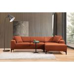 Casa si Gradina - Mobilier - Canapele si coltare - Coltare - Coltar, Hanah Home, lemn de fag si pal, portocaliu, 145x250x77 cm, 560ARE1606 - Infinity.ro