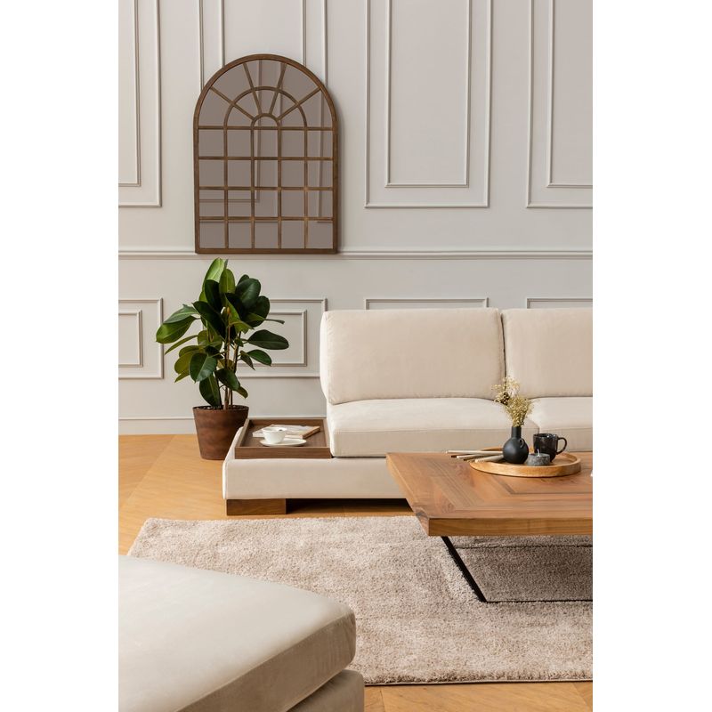 Casa si Gradina - Mobilier - Canapele si coltare - Coltare - Coltar, Hanah Home, cadru lemn fag, bej, 313x193x97 cm - Infinity.ro