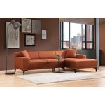 Casa si Gradina - Mobilier - Canapele si coltare - Coltare - Coltar, Hanah Home, lemn de fag si pal, portocaliu, 145x250x77 cm, 560ARE1606 - Infinity.ro