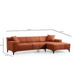 Casa si Gradina - Mobilier - Canapele si coltare - Coltare - Coltar, Hanah Home, lemn de fag si pal, portocaliu, 145x250x77 cm, 560ARE1606 - Infinity.ro