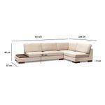 Casa si Gradina - Mobilier - Canapele si coltare - Coltare - Coltar, Hanah Home, cadru lemn fag, bej, 313x193x97 cm - Infinity.ro