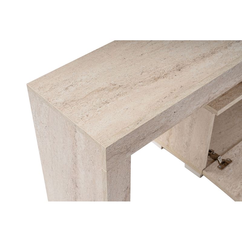 Casa si Gradina - Mobilier - Comode si corpuri - Comode - Comoda tv, Hanah Home, pal melaminat, travertin, 180x50x31.3 cm - Infinity.ro