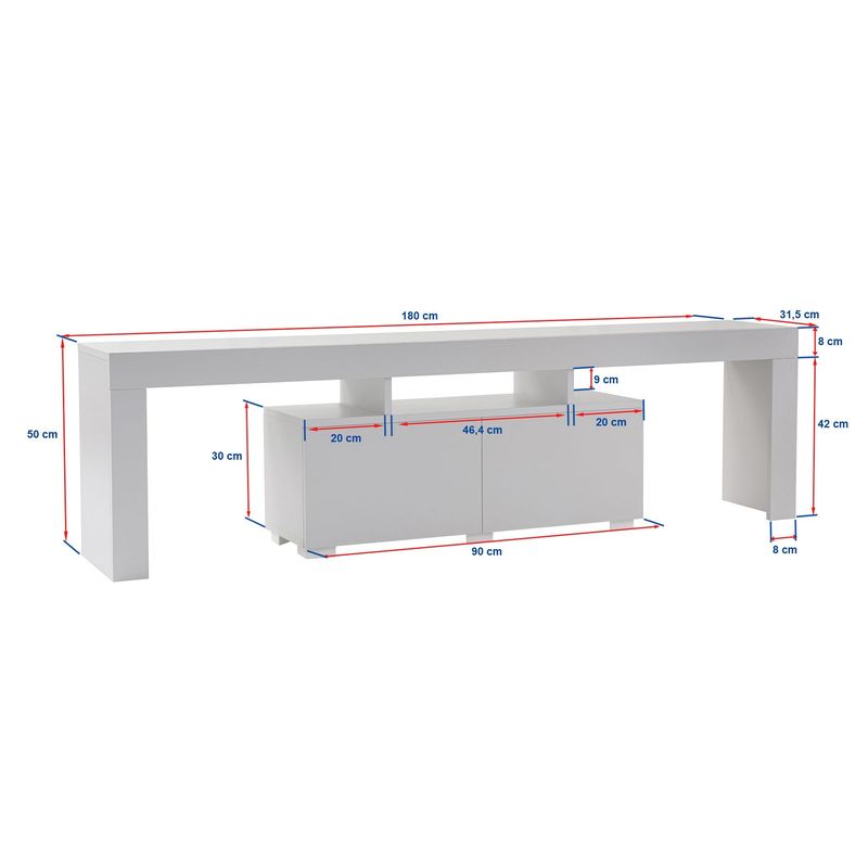 Casa si Gradina - Mobilier - Comode si corpuri - Comode - Comoda tv, Hanah Home, pal melaminat, travertin, 180x50x31.3 cm - Infinity.ro