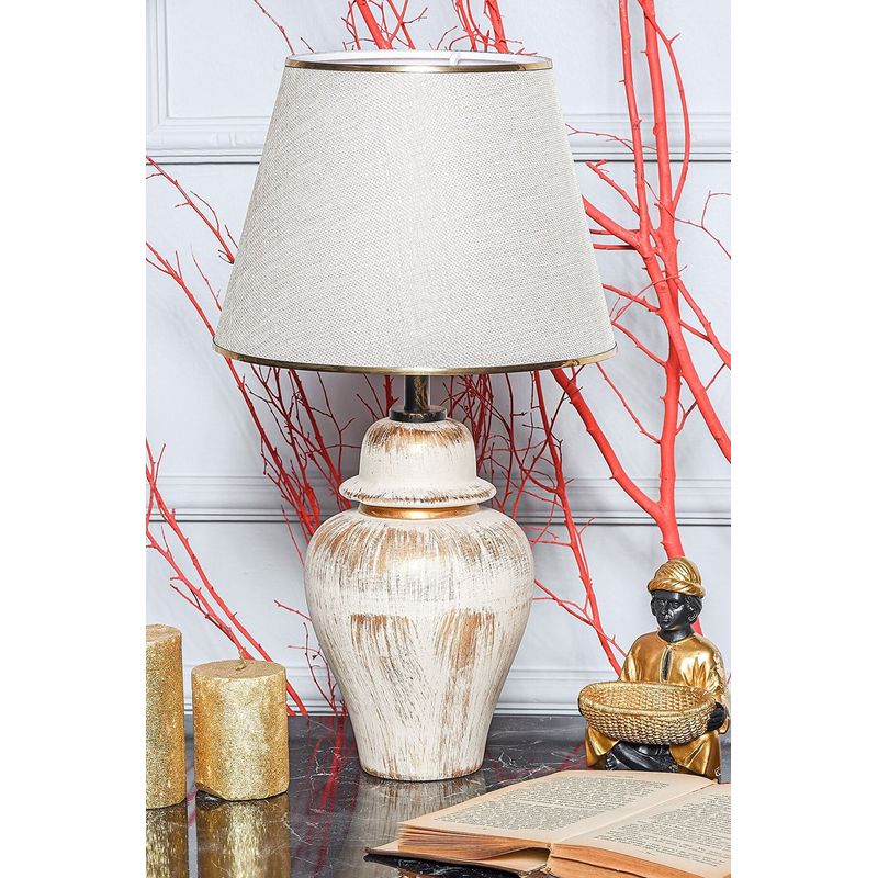 Casa si Gradina - Corpuri si surse de iluminat - Veioze si lampi - Veioze - Veioza, Opviq, metal, crem auriu, 18x30x50 cm, 687HMY2118 - Infinity.ro