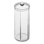 Ingrijire personala si Cosmetice - Machiaj - Portfarduri si genti cosmetice - Suport acrilic dischete demachiante, transparent, dimensiuni 7.5 x 18 cm, capac inclus - Infinity.ro