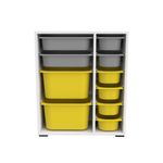 Casa si Gradina - Mobilier - Organizare si depozitare - Recipiente depozitare - Dulap multifunctional, Hanah Home, pal melaminat, alb gri galben, 69.5x30x83 cm - Infinity.ro