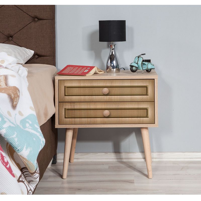 Casa si Gradina - Mobilier - Comode si corpuri - Noptiere - Noptiera, Hanah Home, pal melaminat, stejar sonoma, 60x40x61 cm, 863SPH3503 - Infinity.ro