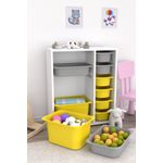 Casa si Gradina - Mobilier - Organizare si depozitare - Recipiente depozitare - Dulap multifunctional, Hanah Home, pal melaminat, alb gri galben, 69.5x30x83 cm - Infinity.ro