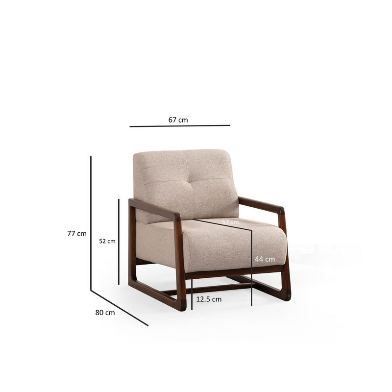 Casa si Gradina - Mobilier - Scaune si fotolii - Fotolii - Fotoliu, Atelier Del Sofa, lemn fag, bej, 80x67x77 cm - Infinity.ro