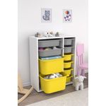 Casa si Gradina - Mobilier - Organizare si depozitare - Recipiente depozitare - Dulap multifunctional, Hanah Home, pal melaminat, alb gri galben, 69.5x30x83 cm - Infinity.ro