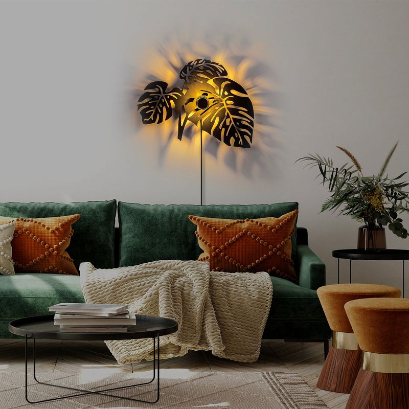 Casa si Gradina - Corpuri si surse de iluminat - Plafoniere, aplice si spoturi - Aplica, Opviq, metal, negru, 51x47x9 cm - Infinity.ro