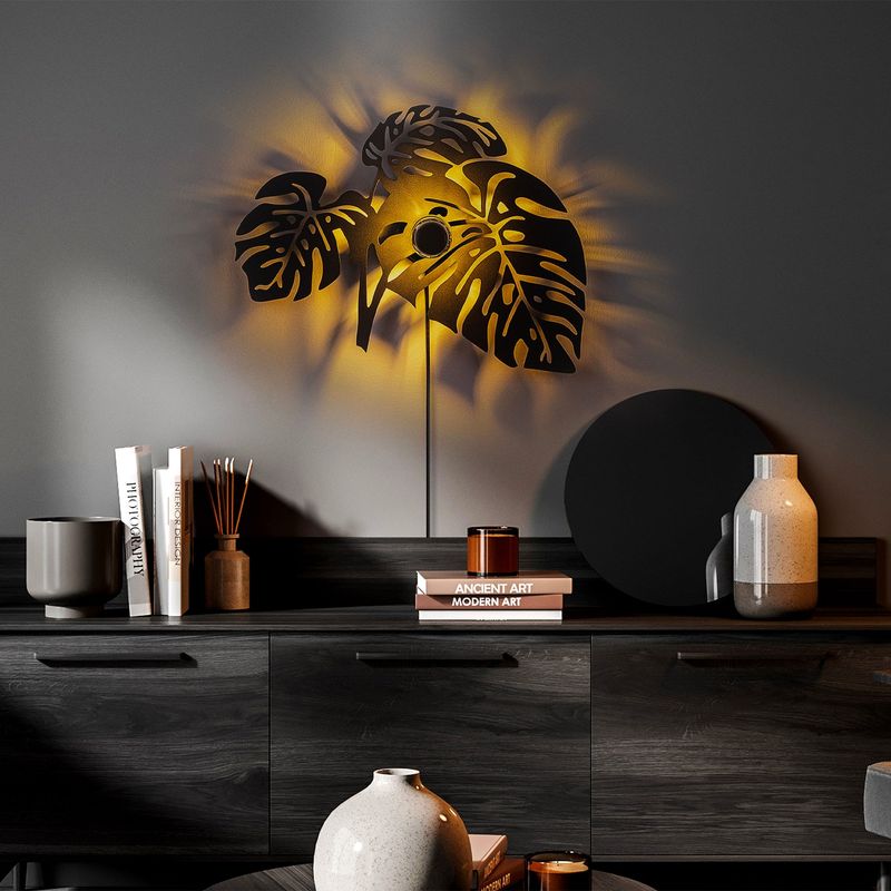 Casa si Gradina - Corpuri si surse de iluminat - Plafoniere, aplice si spoturi - Aplica, Opviq, metal, negru, 51x47x9 cm - Infinity.ro