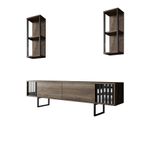 Casa si Gradina - Mobilier - Comode si corpuri - Comode - Comoda tv, Hanah Home, pal melaminat, nuc si negru, 180x30x48 cm, 618BLY1144 - Infinity.ro