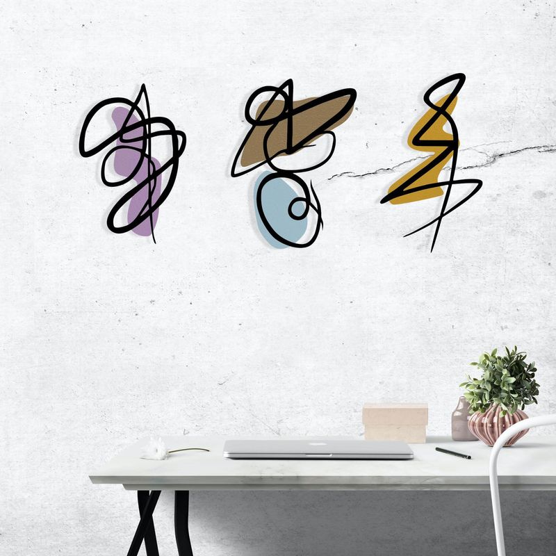 Casa si Gradina - Decoratiuni - Decoratiuni perete - Accesoriu decorativ de perete, Wallxpert, metal si lemn, multicolor, 119x53,5 cm - Infinity.ro