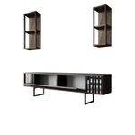 Casa si Gradina - Mobilier - Comode si corpuri - Comode - Comoda tv, Hanah Home, pal melaminat, nuc si negru, 180x30x48 cm, 618BLY1144 - Infinity.ro
