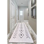 Casa si Gradina - Textile si covoare - Covoare - Covorase intrare - Covoras de intrare, Conceptum Hypnose, ecru si negru, 80x300 cm, 100% poliester, antiderapant, lavabil la masina - Infinity.ro