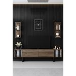 Casa si Gradina - Mobilier - Comode si corpuri - Comode - Comoda tv, Hanah Home, pal melaminat, nuc si negru, 180x30x48 cm, 618BLY1144 - Infinity.ro