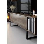 Casa si Gradina - Mobilier - Comode si corpuri - Comode - Comoda tv, Hanah Home, pal melaminat, nuc si negru, 180x30x48 cm, 618BLY1144 - Infinity.ro