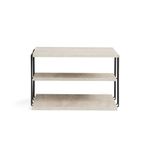 Casa si Gradina - Mobilier - Mese si birouri - Mese living - Masa laterala, Hanah Home, panou din particule melaminat, travertin negru, 50x40x33 cm - Infinity.ro