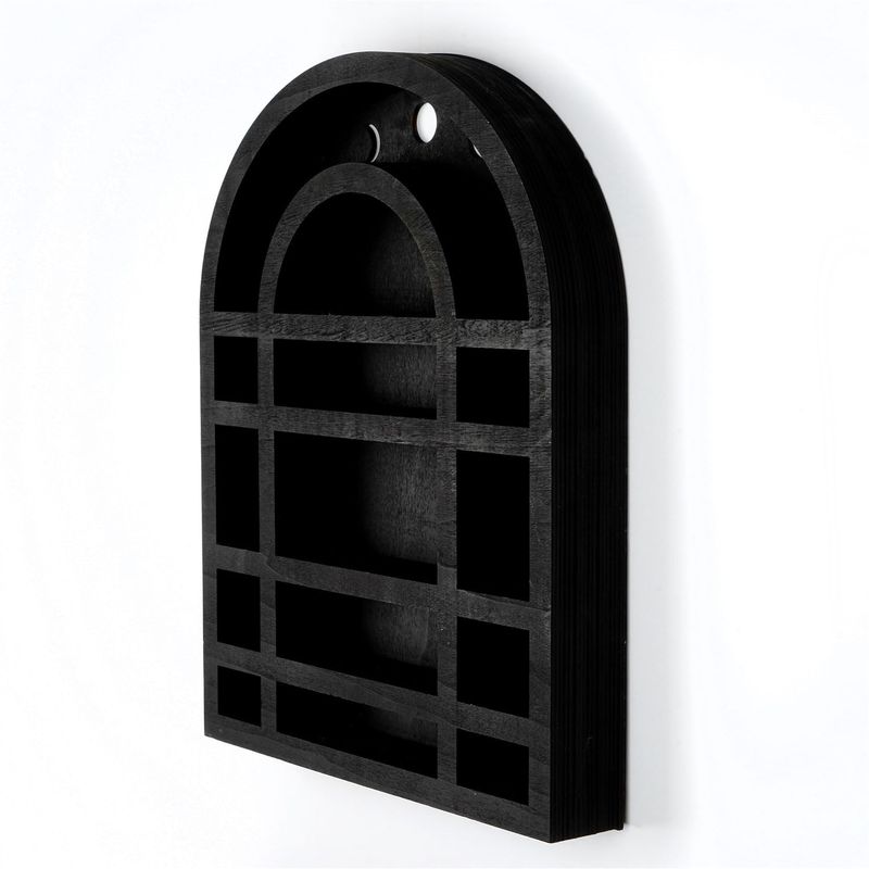 Casa si Gradina - Mobilier - Biblioteci si rafturi - Etajere - Etajera decorativa, Wallxpert, lemn, negru, 38x6x48 cm - Infinity.ro