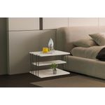Casa si Gradina - Mobilier - Mese si birouri - Mese living - Masa laterala, Hanah Home, panou din particule melaminat, travertin negru, 50x40x33 cm - Infinity.ro