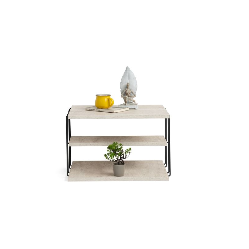Casa si Gradina - Mobilier - Mese si birouri - Mese living - Masa laterala, Hanah Home, panou din particule melaminat, travertin negru, 50x40x33 cm - Infinity.ro