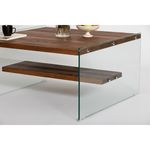 Casa si Gradina - Mobilier - Mese si birouri - Masute de cafea - Masuta de cafea, Hanah Home, sticla securizata si lemn masiv, natur, 75x75x40 cm - Infinity.ro