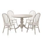 Casa si Gradina - Mobilier - Seturi de mobilier - Seturi mese si scaune - Set masa si scaune, Hanah Home, lemn masiv si mdf, alb si stejar, 5 piese - Infinity.ro