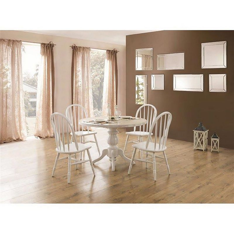Casa si Gradina - Mobilier - Seturi de mobilier - Seturi mese si scaune - Set masa si scaune, Hanah Home, lemn masiv si mdf, alb si stejar, 5 piese - Infinity.ro