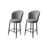 Casa si Gradina - Mobilier - Scaune si fotolii - Tabureti - Set taburete bar, Hanah Home, metal, gri si negru, 46x40x102 cm - Infinity.ro