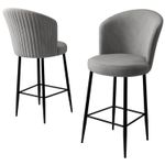 Casa si Gradina - Mobilier - Scaune si fotolii - Tabureti - Set taburete bar, Hanah Home, metal, gri si negru, 46x40x102 cm - Infinity.ro
