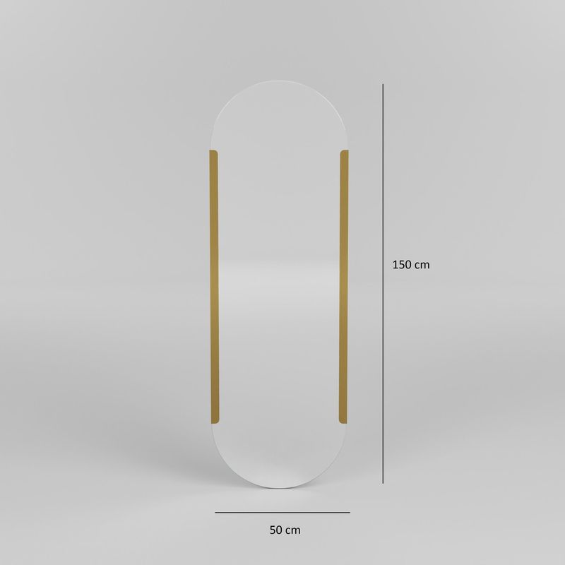 Casa si Gradina - Decoratiuni - Oglinzi - Oglinda, Hanah Home, metal, auriu, 50x150 cm - Infinity.ro