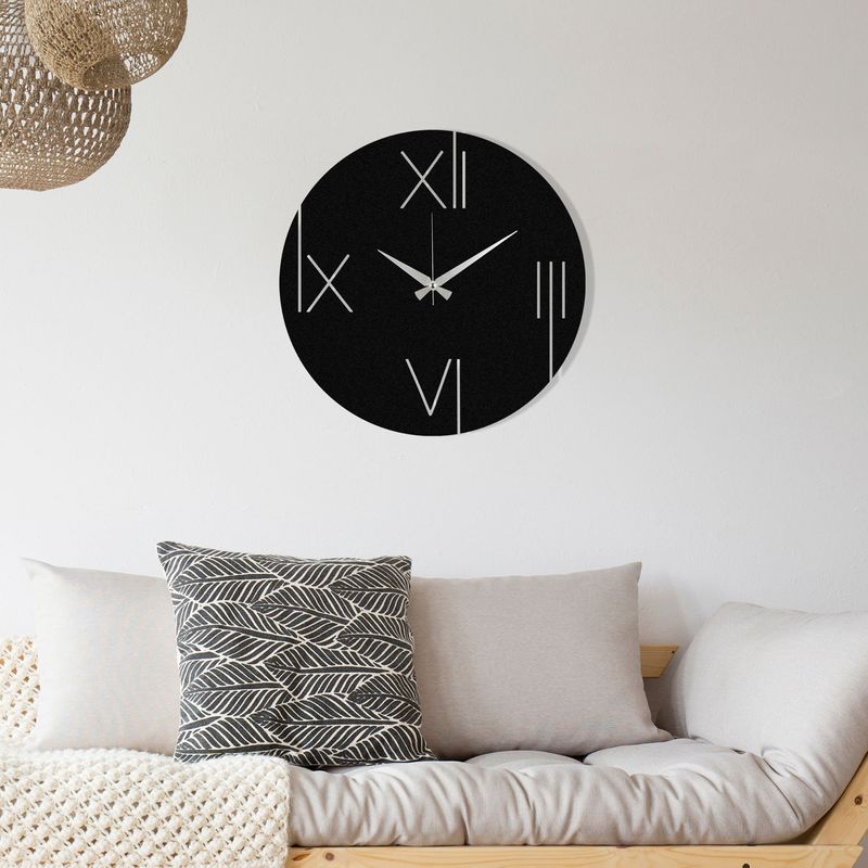 Casa si Gradina - Decoratiuni - Ceasuri - Ceas de perete decorativ, Wallxpert, metal, negru, 48x48 cm, 279ENZ1831 - Infinity.ro