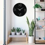 Casa si Gradina - Decoratiuni - Ceasuri - Ceas de perete decorativ, Wallxpert, metal, negru, 48x48 cm, 279ENZ1831 - Infinity.ro