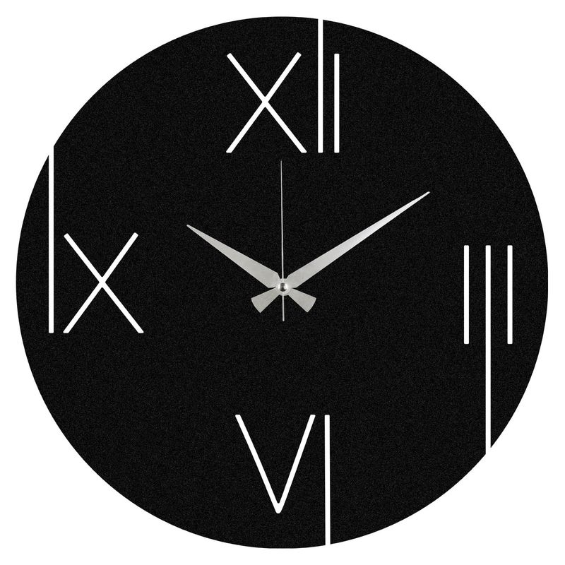 Casa si Gradina - Decoratiuni - Ceasuri - Ceas de perete decorativ, Wallxpert, metal, negru, 48x48 cm, 279ENZ1831 - Infinity.ro